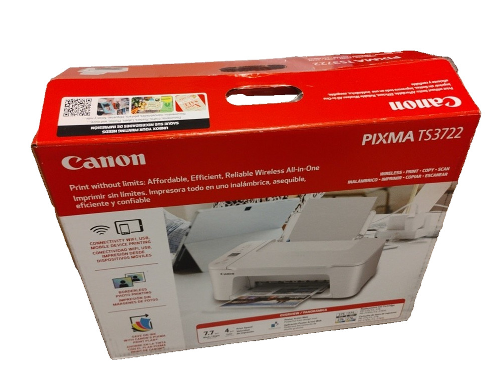 Canon PIXMA TS3722 Wireless All-in-One Printer Home & Office Printing Made / Ink